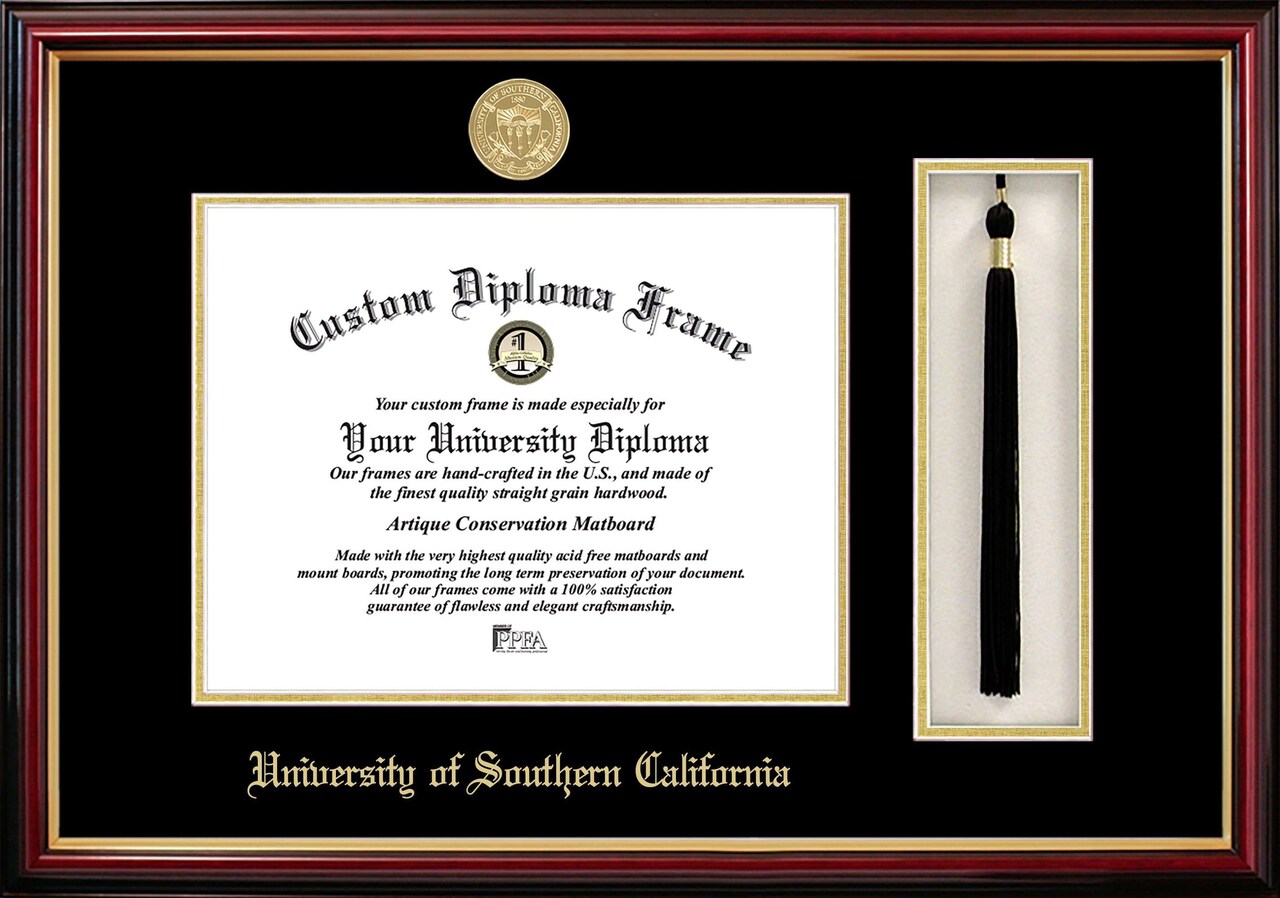 University of Southern California 11w x 8.5h Tassel Box and Diploma Frame